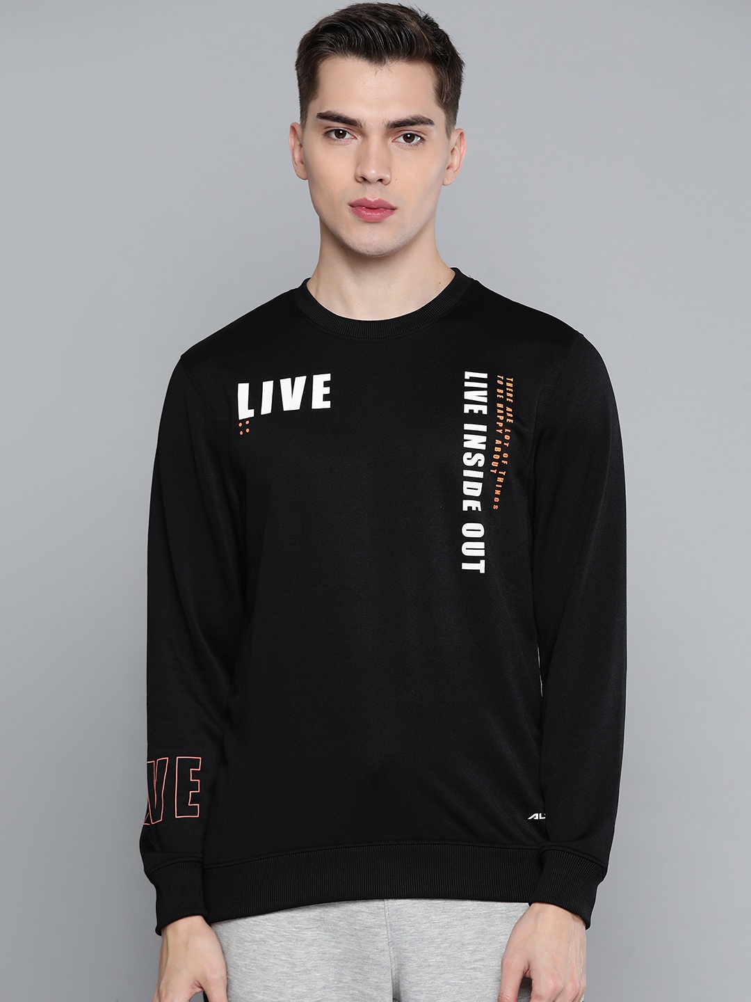 

Alcis Men Black Printed Sweatshirt