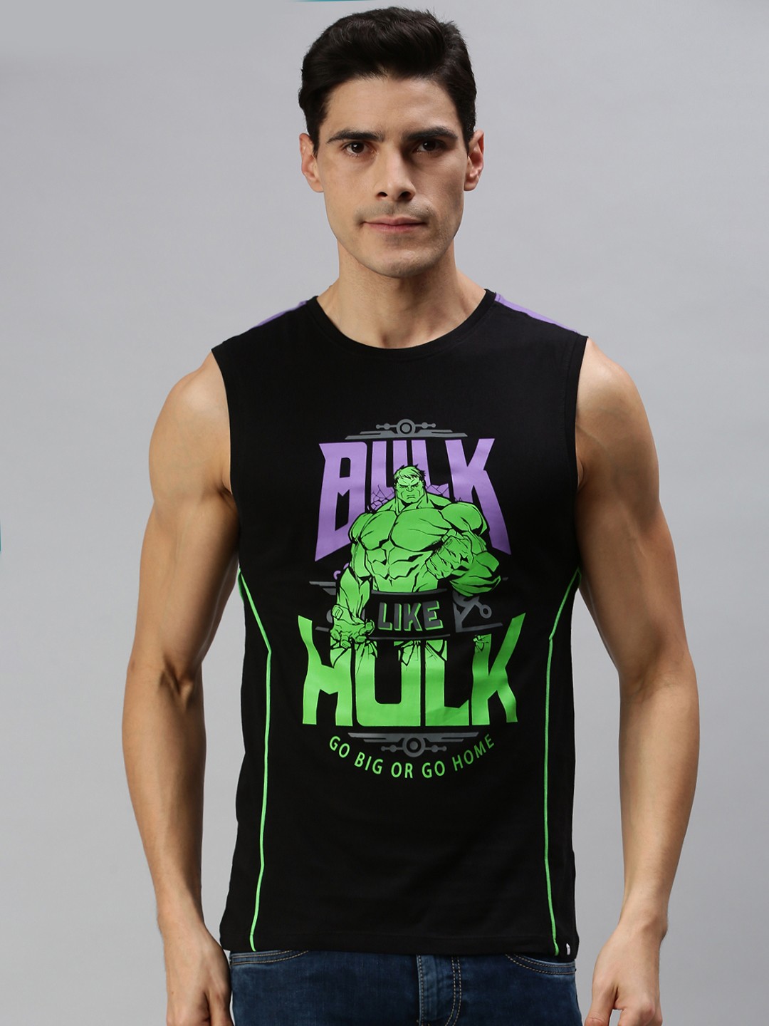 

The Souled Store Men Black Bulk Like Hulk Printed T-shirt
