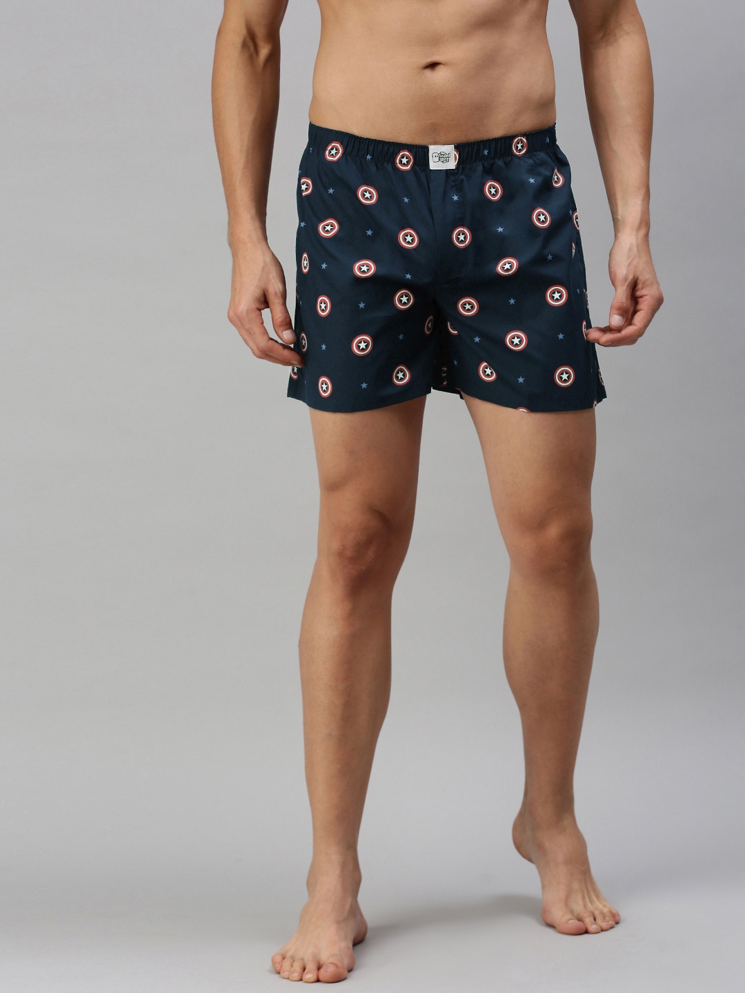 

The Souled Store Blue Captain America Logo Pattern Cotton Boxers