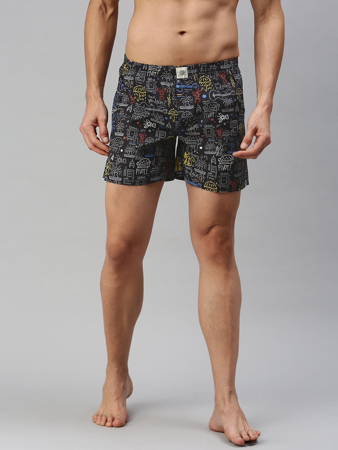 

The Souled Store Black F.R.I.E.N.D.S: Doodle Cotton Boxers