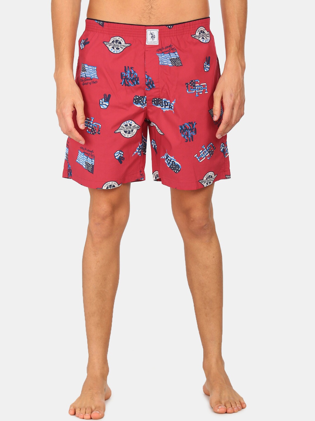 

U.S. Polo Assn. Men Red Printed Pure Cotton Boxer IYAB-AAA-PR