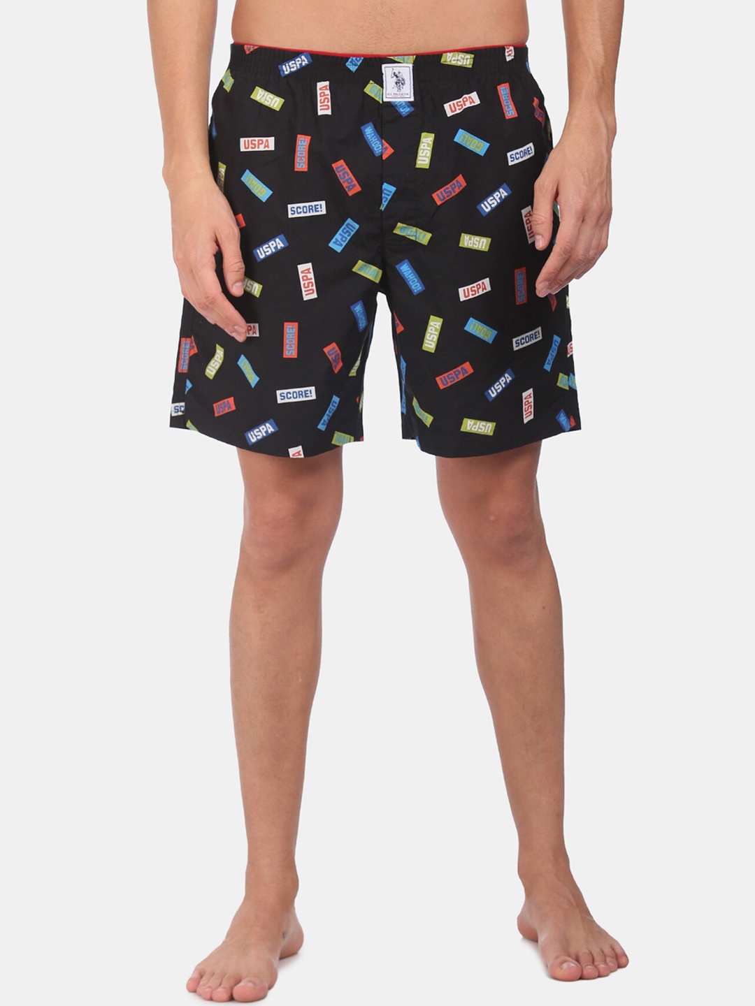 

U.S. Polo Assn. Men Black & Blue Printed Cotton Boxer IYAB-AAF-PR