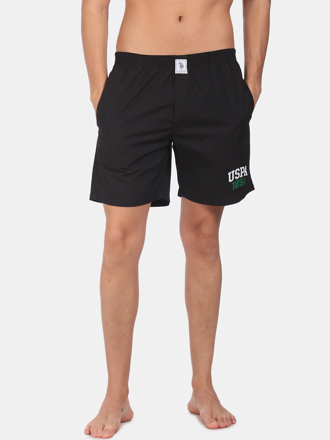 

U.S. Polo Assn. Men Black Solid Pure Cotton Boxers IYAA-002-PL