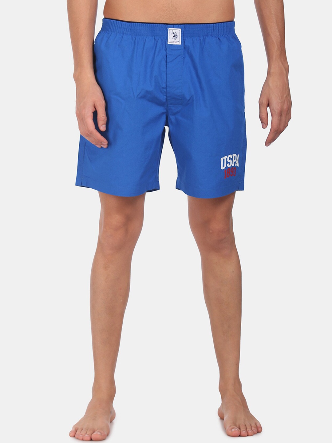 

U.S. Polo Assn. Men Blue Solid Pure Cotton Boxers