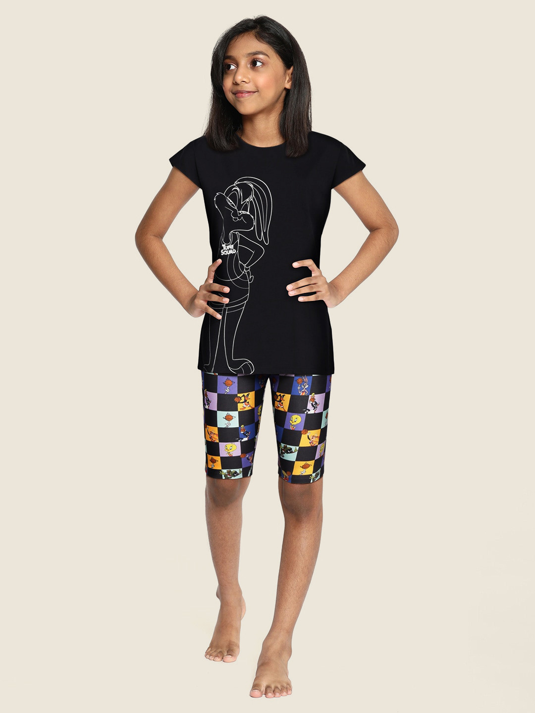 

Marks & Spencer Girls Black & White Lola Bunny Printed Night suit