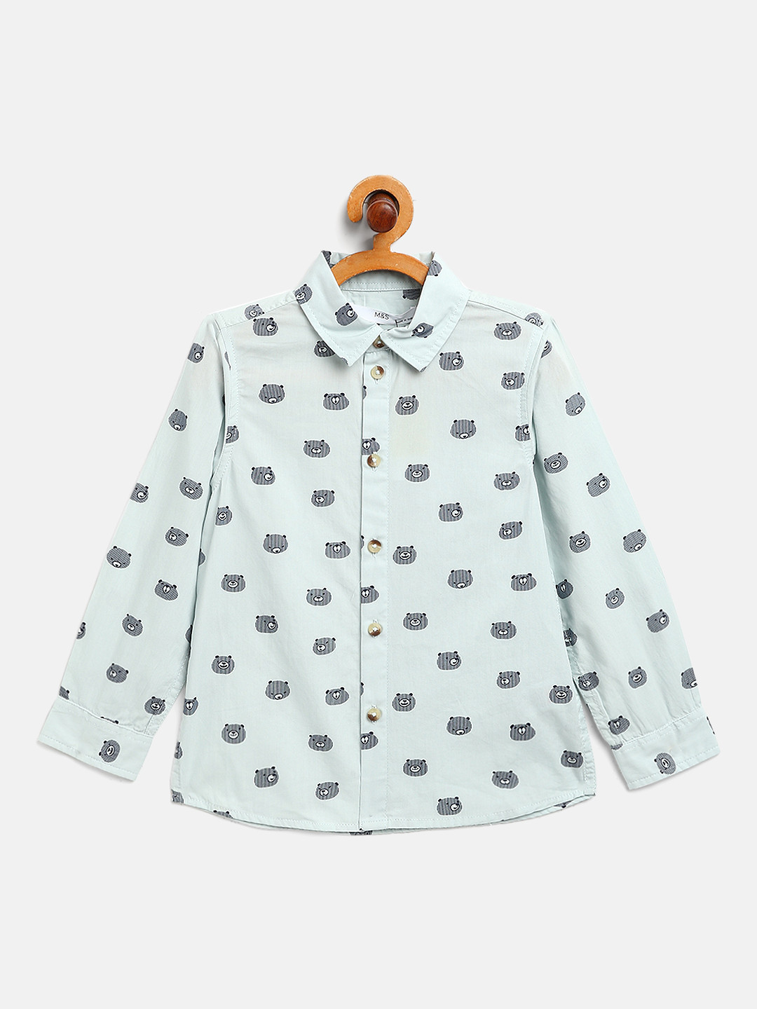 

Marks & Spencer Boys Turquoise Blue Opaque Printed Casual Shirt
