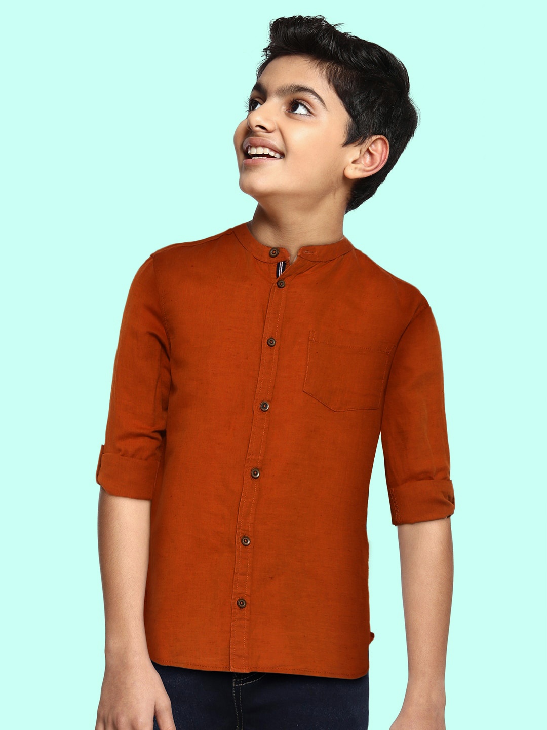 

Marks & Spencer Boys Rust Opaque Casual Shirt