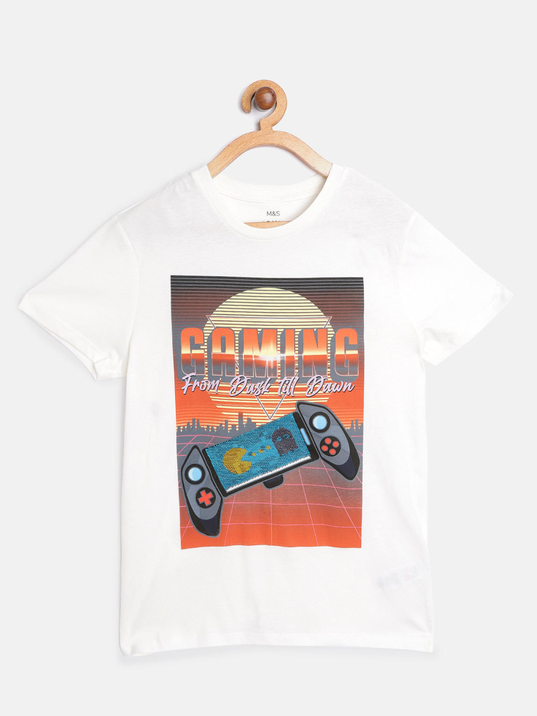 

Marks & Spencer Boys White Printed T-shirt