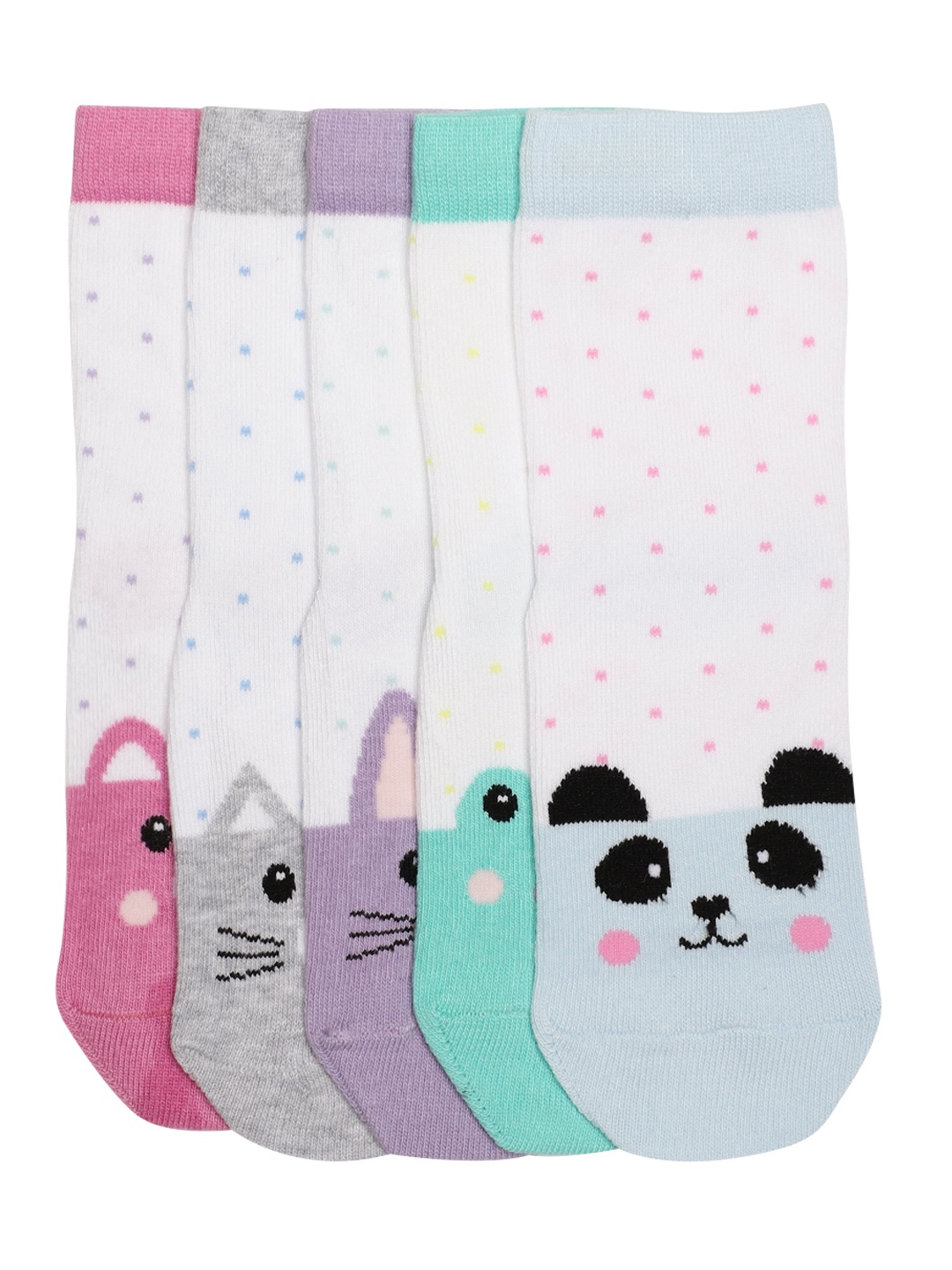 

Marks & Spencer Girls Pack Of 5 Printed Socks, Pink