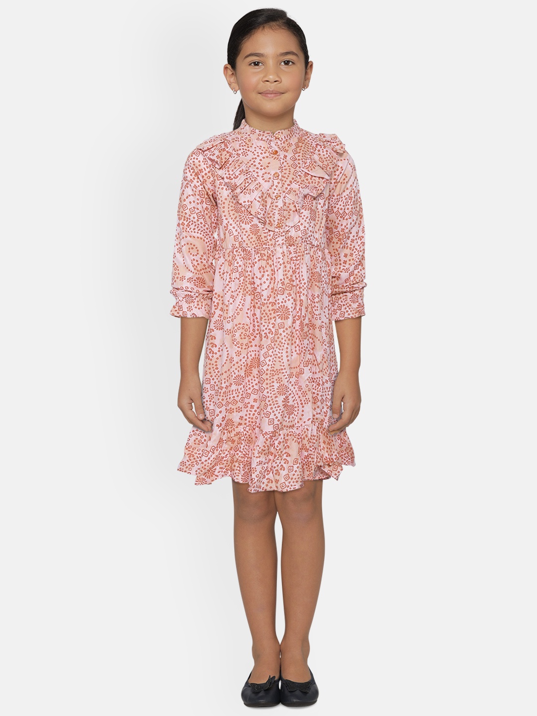 

Bella Moda Girls Off White Ethnic Motifs Dress