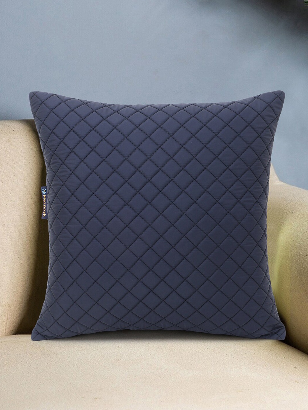 

Mezposh Navy Blue & Black Quilted Square Cushion Covers