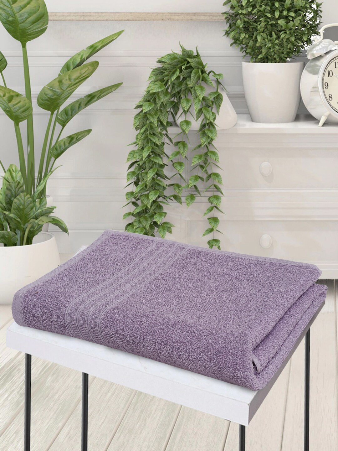 

Trident Lavender-Coloured Solid Pure Cotton 400 GSM Bath Towel