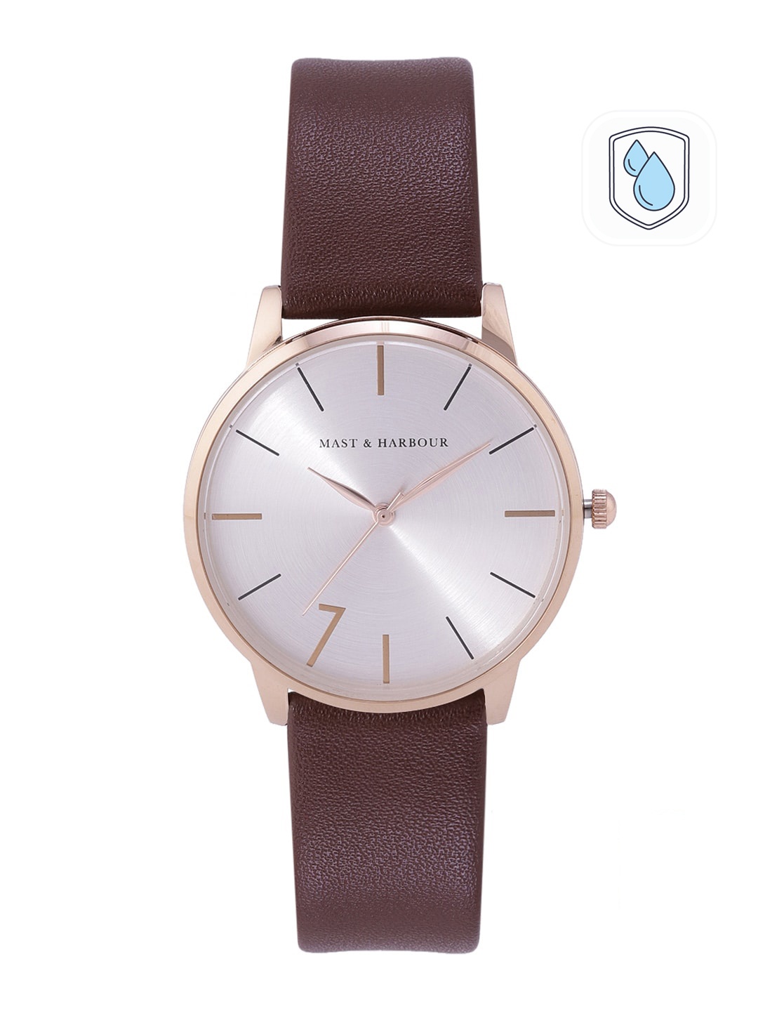 

Mast & Harbour Men Grey Dial & Brown Leather Straps Analogue Watch AW-MH1-C, White