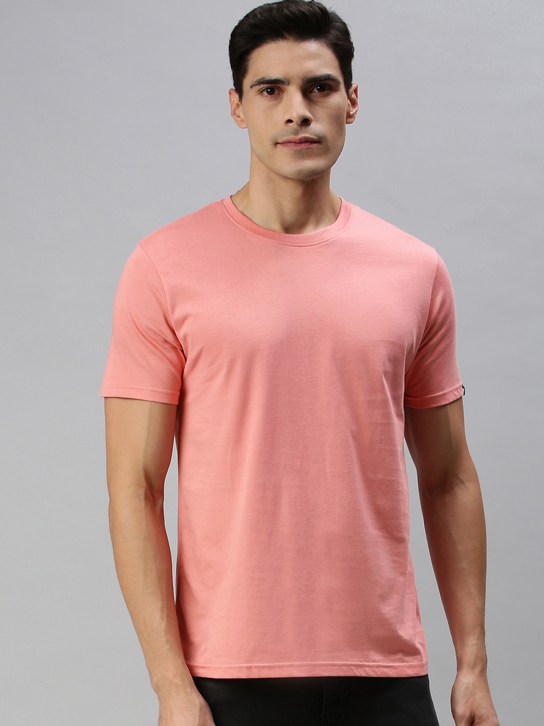 

The Souled Store Men Peach-Coloured Cotton T-shirt