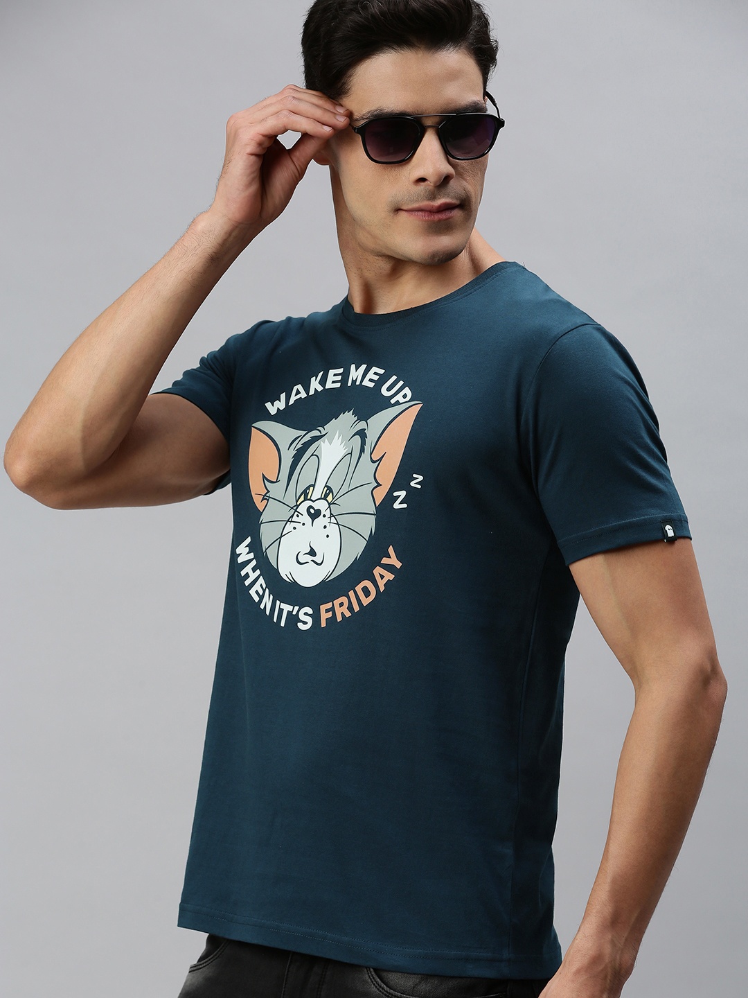 

The Souled Store Unisex Navy Blue Tom Printed Applique T-shirt