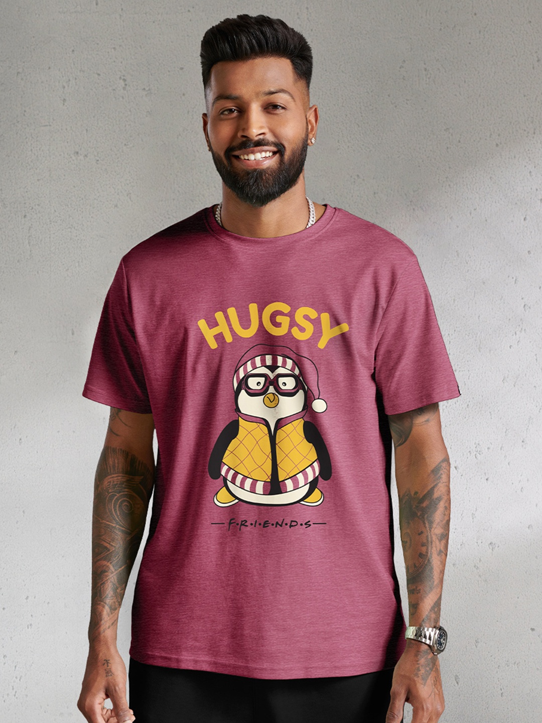 

The Souled Store Unisex Maroon Printed T-shirt