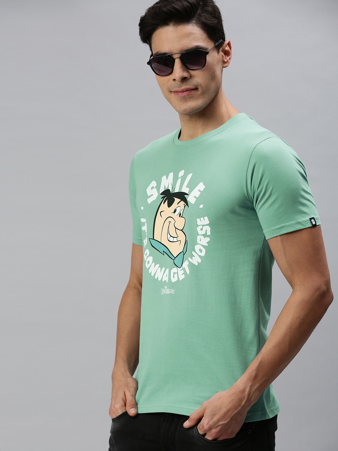 

The Souled Store Unisex Lime Green The Flintstones Printed T-shirt