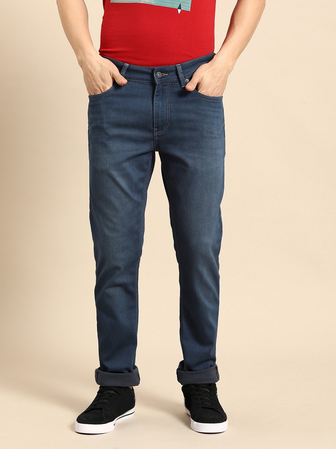 

Nautica Men Blue Slim Fit Mid-Rise Clean Look Stretchable Jeans