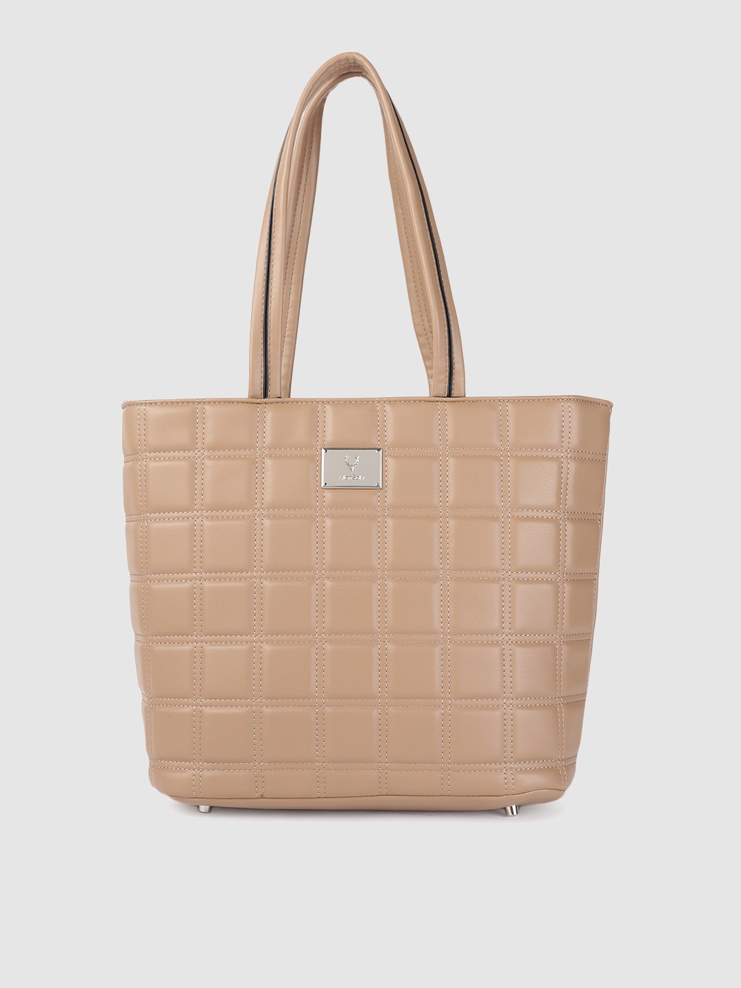 

Allen Solly Beige Geometric Textured PU Structured Shoulder Bag