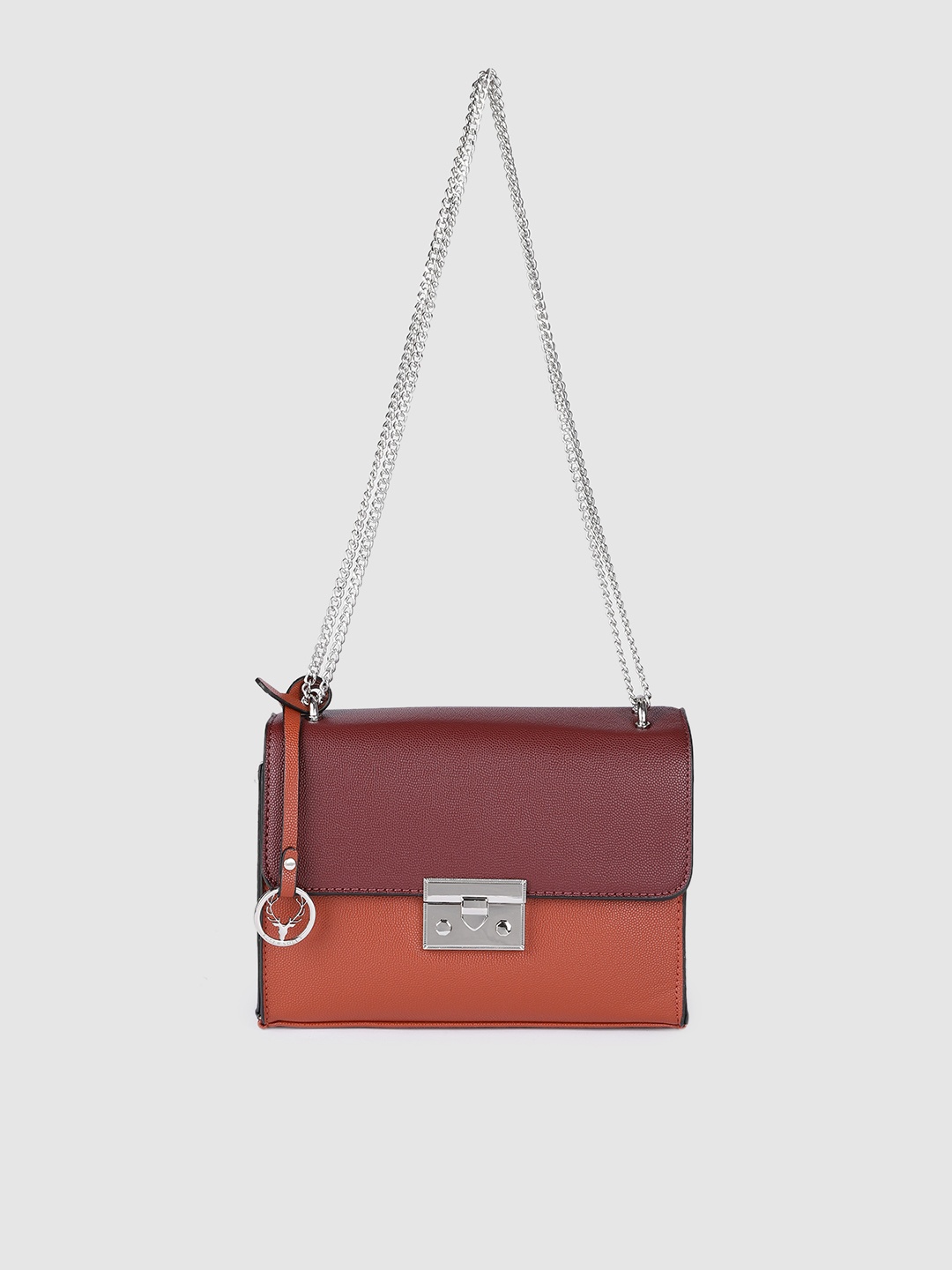 

Allen Solly Women Burgundy & Red Colourblocked Structured Shoulder Bag