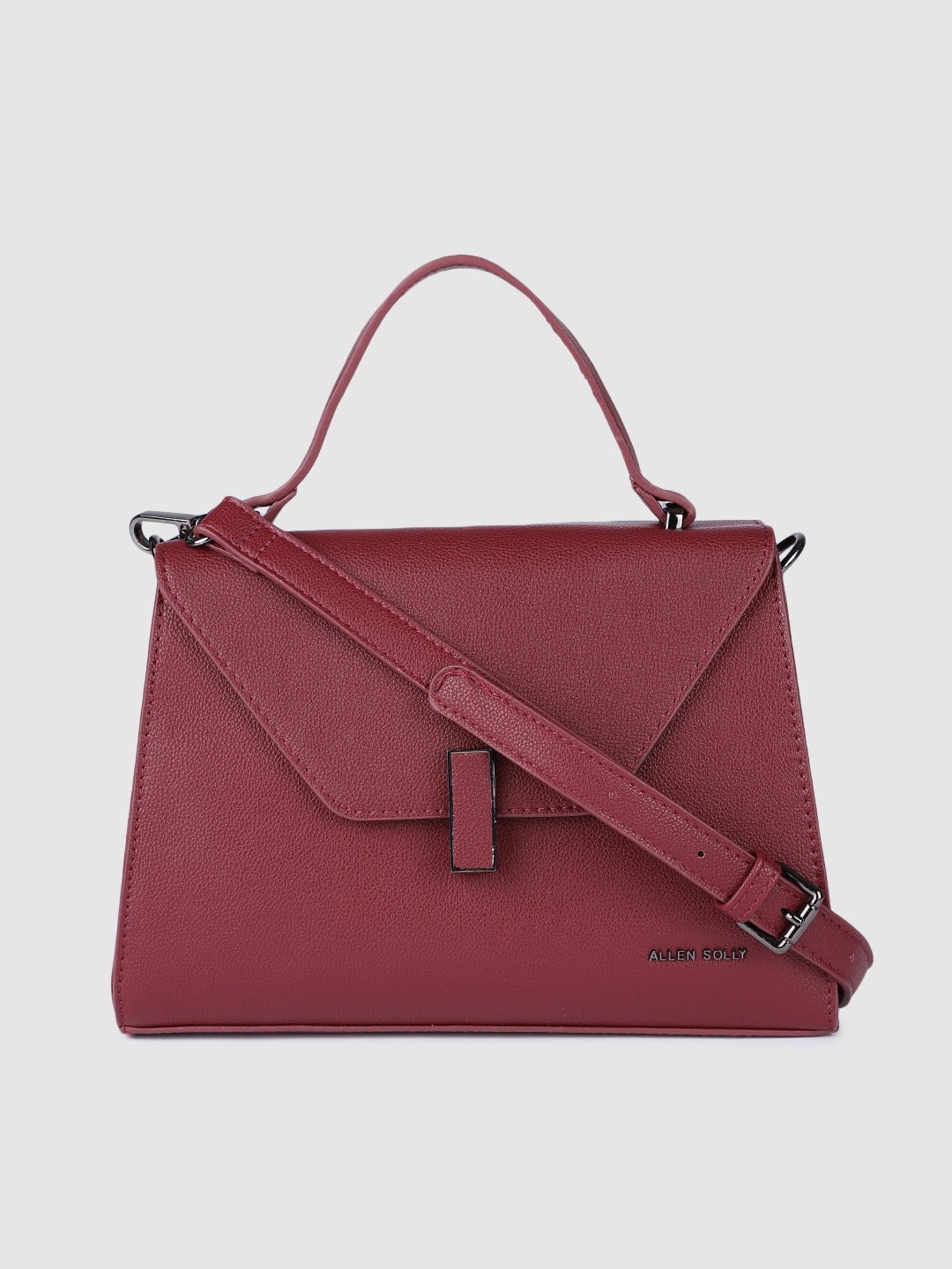 

Allen Solly Women Burgundy Solid Structured Satchel