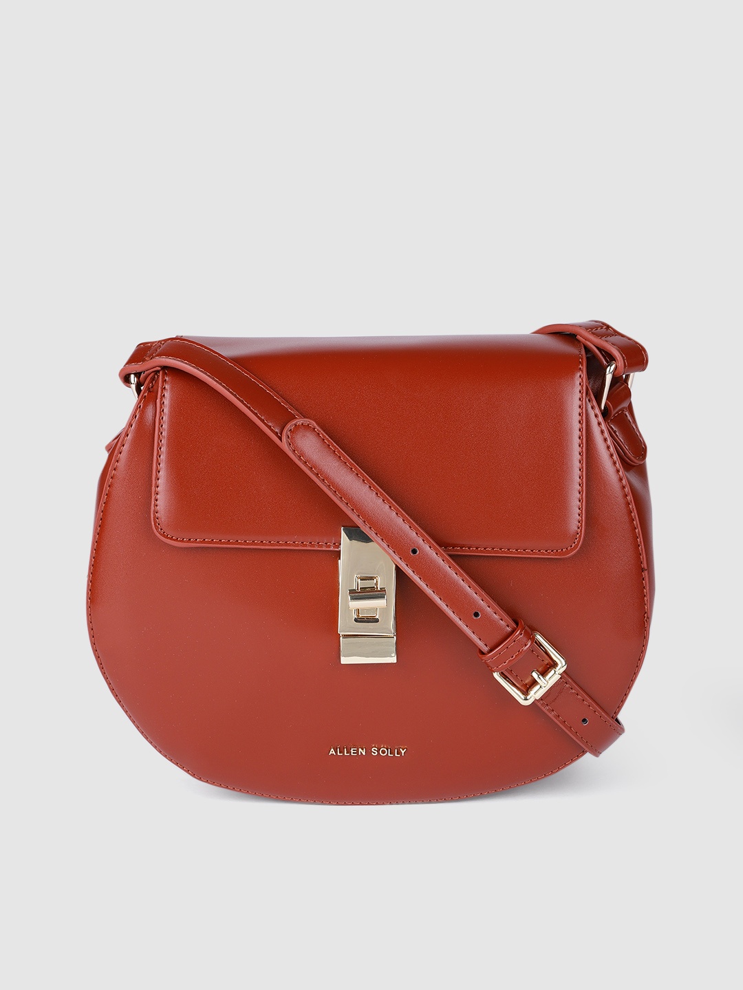 

Allen Solly Rust Red PU Half Moon Sling Bag
