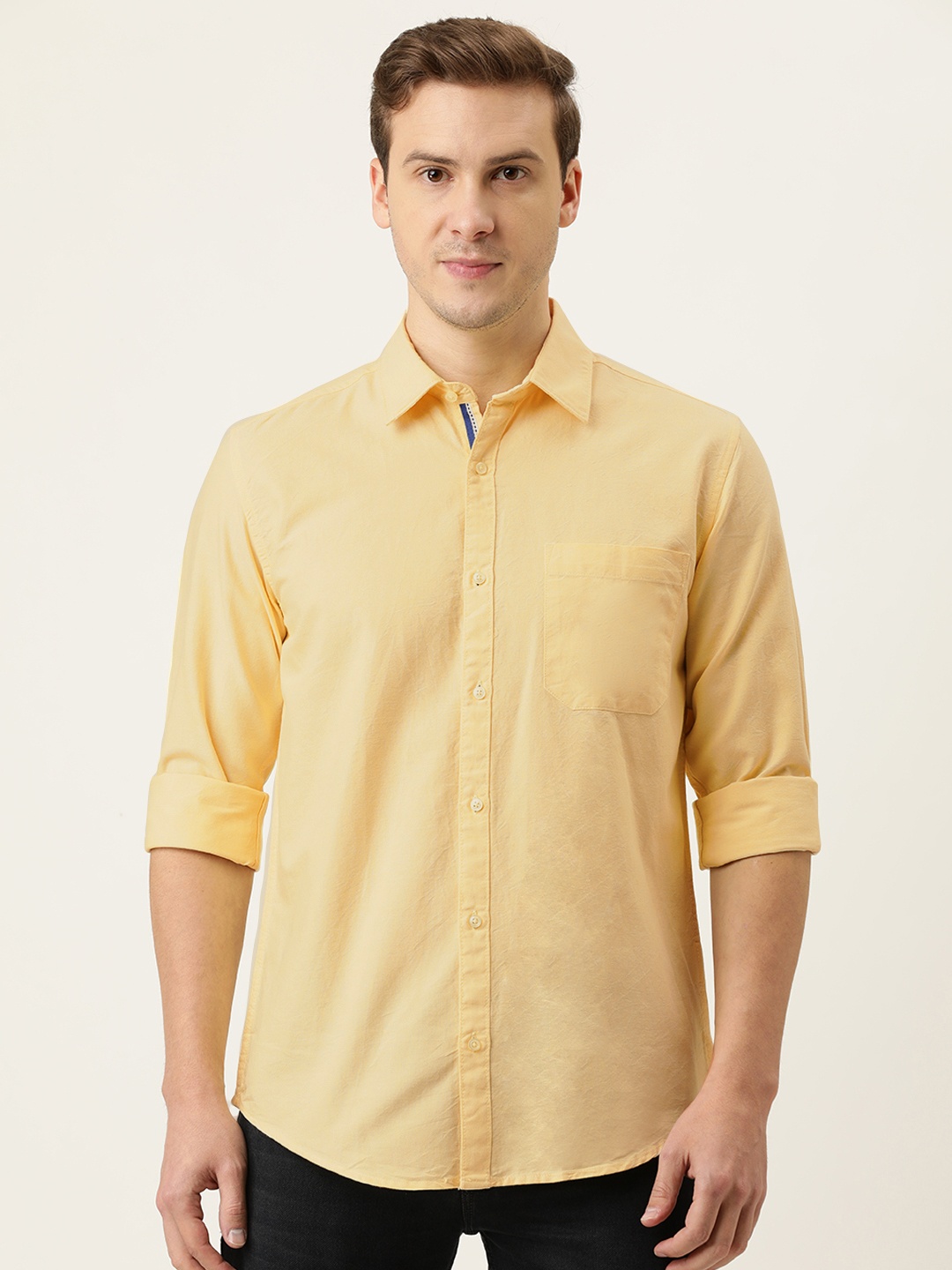 

IVOC Men Yellow Opaque Casual Shirt