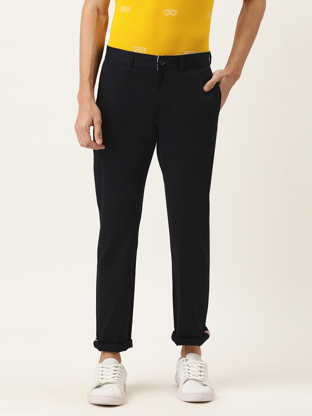 

IVOC Men Black Slim Fit Trousers