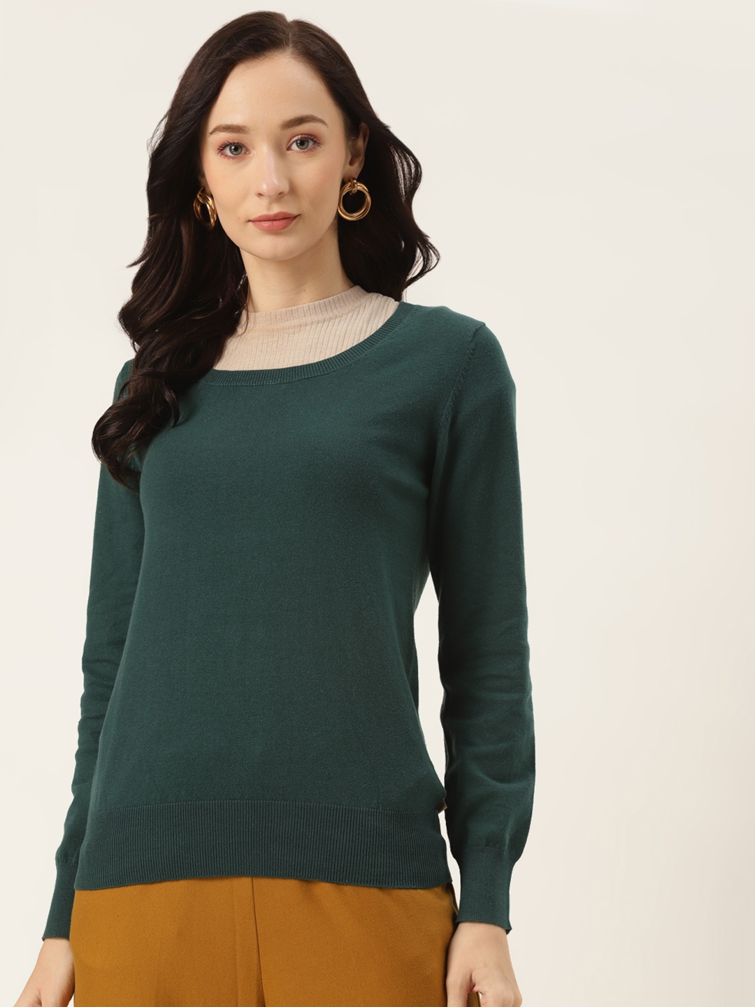 

Madame Women Green Pullover Sweater