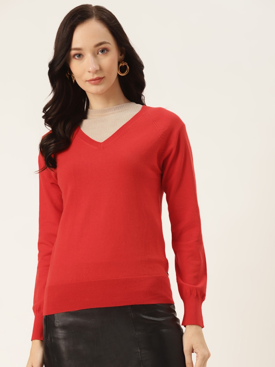 

Madame Women Red Pullover Sweater