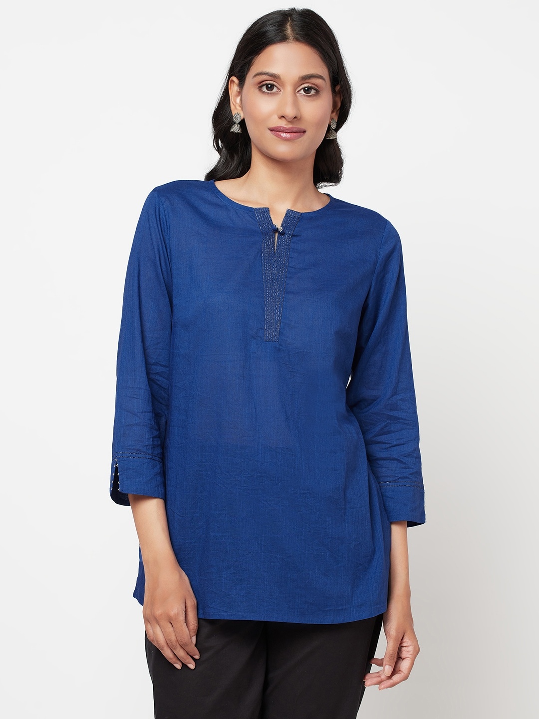 

Fabindia Blue Pure Cotton Kurti