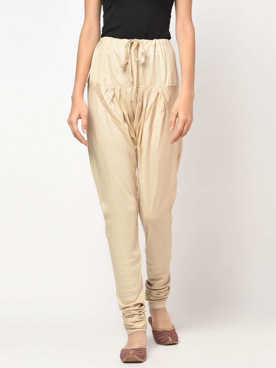 

Fabindia Women Beige Solid Churidar