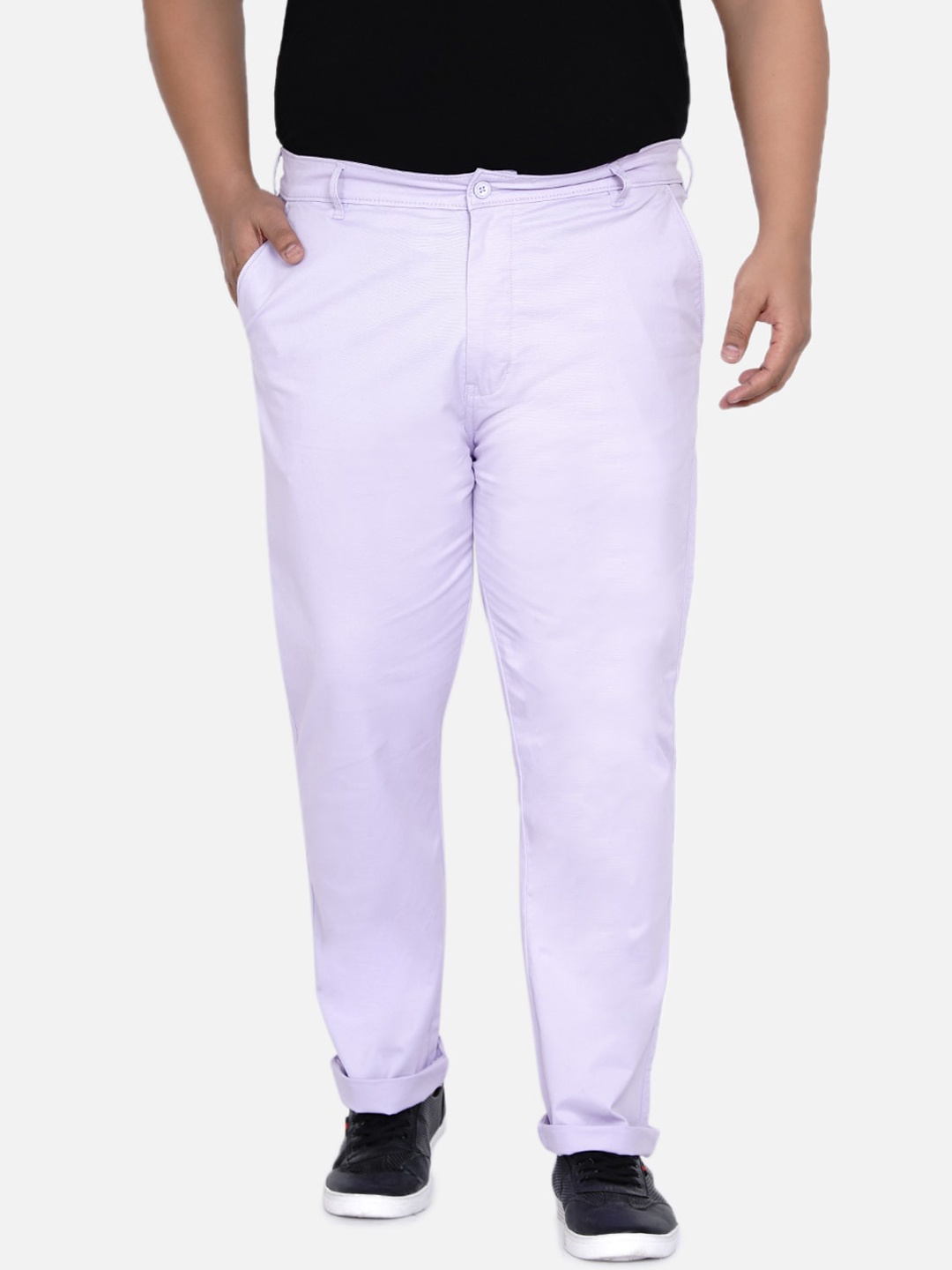

John Pride Plus Size Men Lavender Plus Size Chinos Trousers
