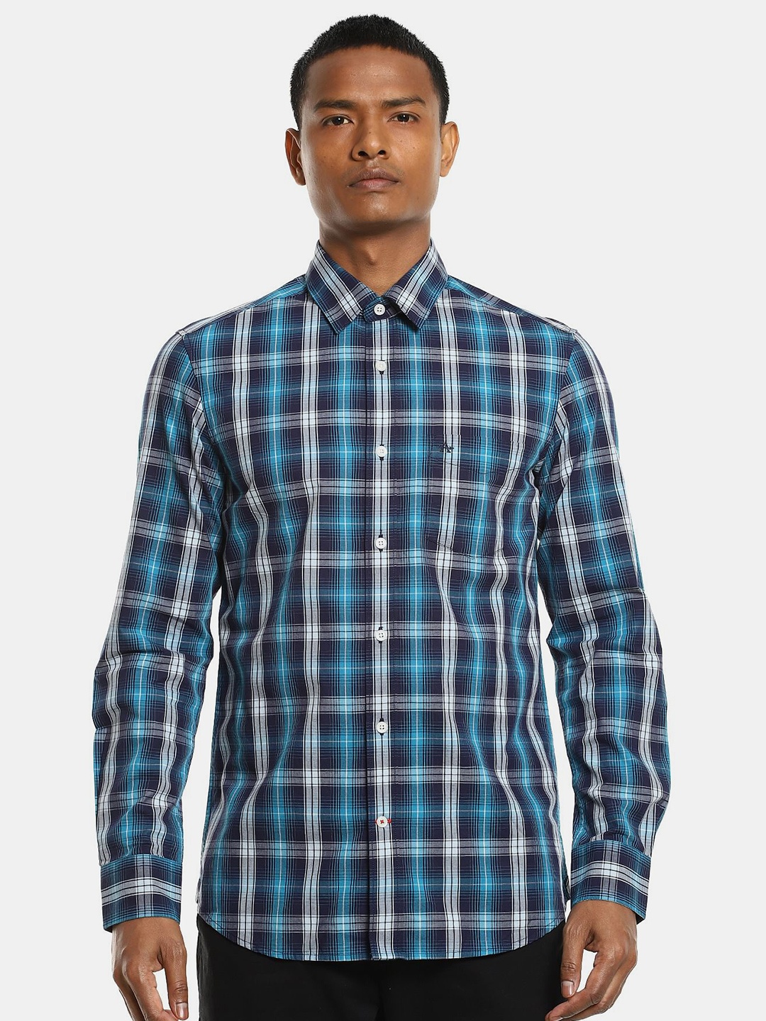 

Arrow Sport Men Blue Tartan Checks Opaque Checked Casual Shirt