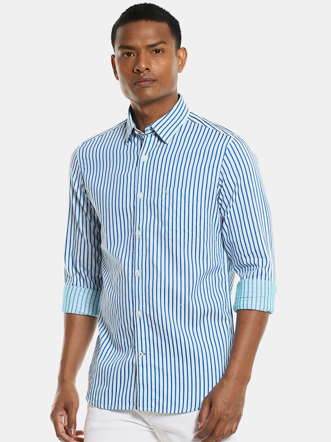 

Arrow Sport Men Blue Opaque Striped Casual Shirt