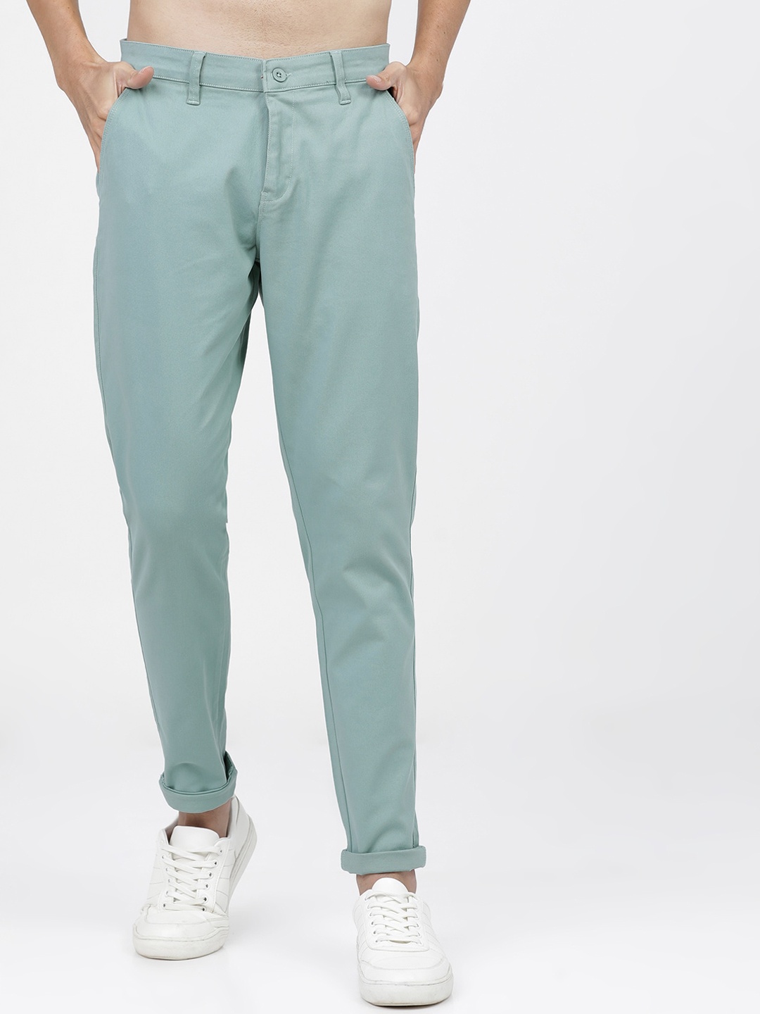 

HIGHLANDER Men Blue Slim Fit Cotton Trousers
