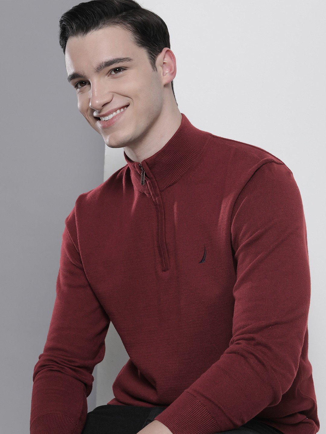 

Nautica Men Pullover Sweater, Maroon