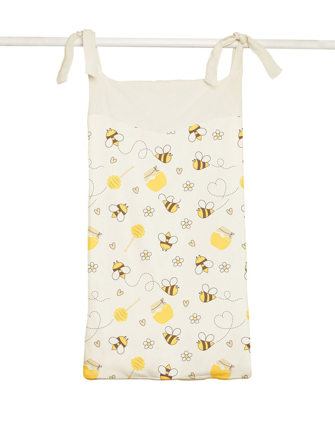 

SuperBottoms Kids Off-White & Yellow Printed Cotton Diaper & Multi-purpose Organizer