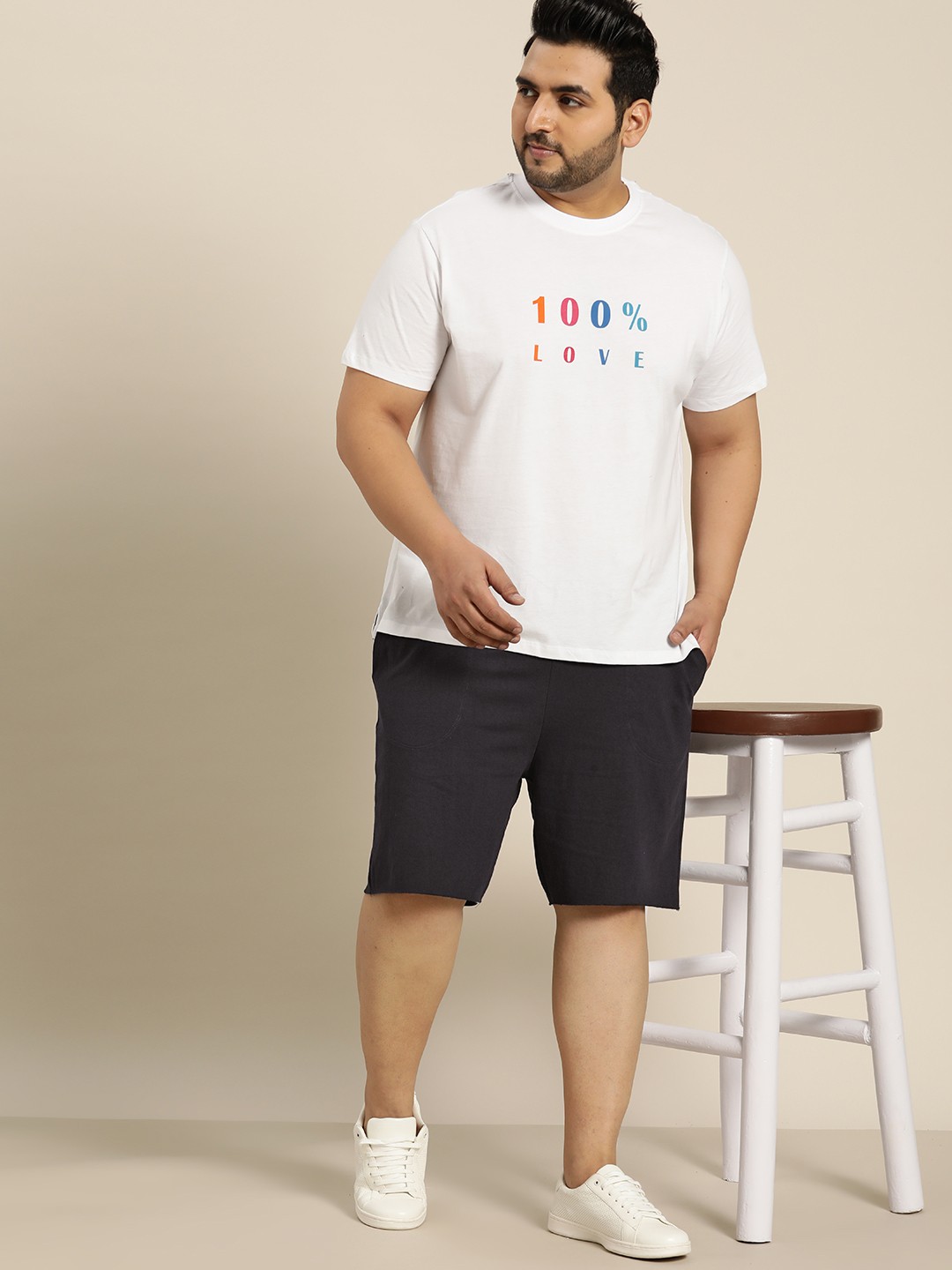 

Sztori Men Plus Size Charcoal Grey Solid Shorts with Raw Hem