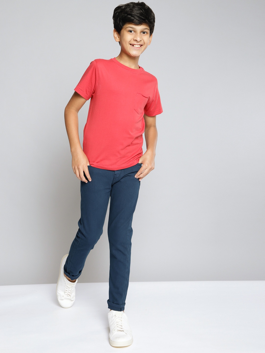 

M&H Juniors Boys Blue Skinny Fit Clean Look Stretchable Jeans