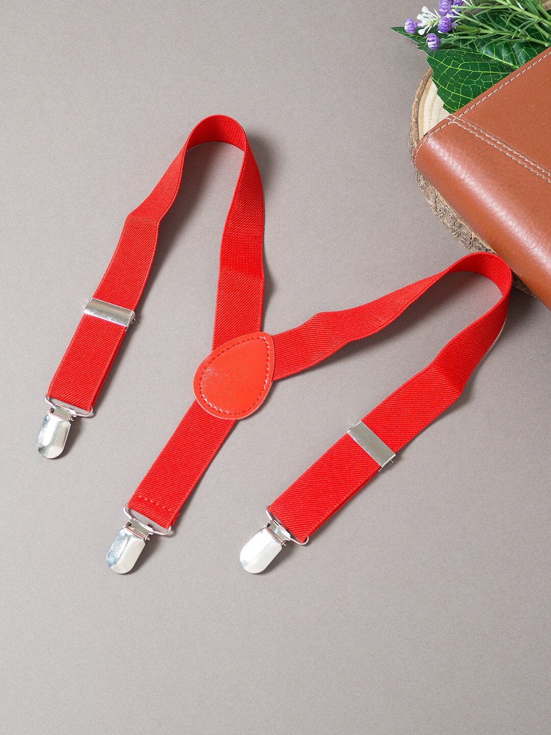 

Golden Peacock Boys Red Solid Y-Back Suspenders