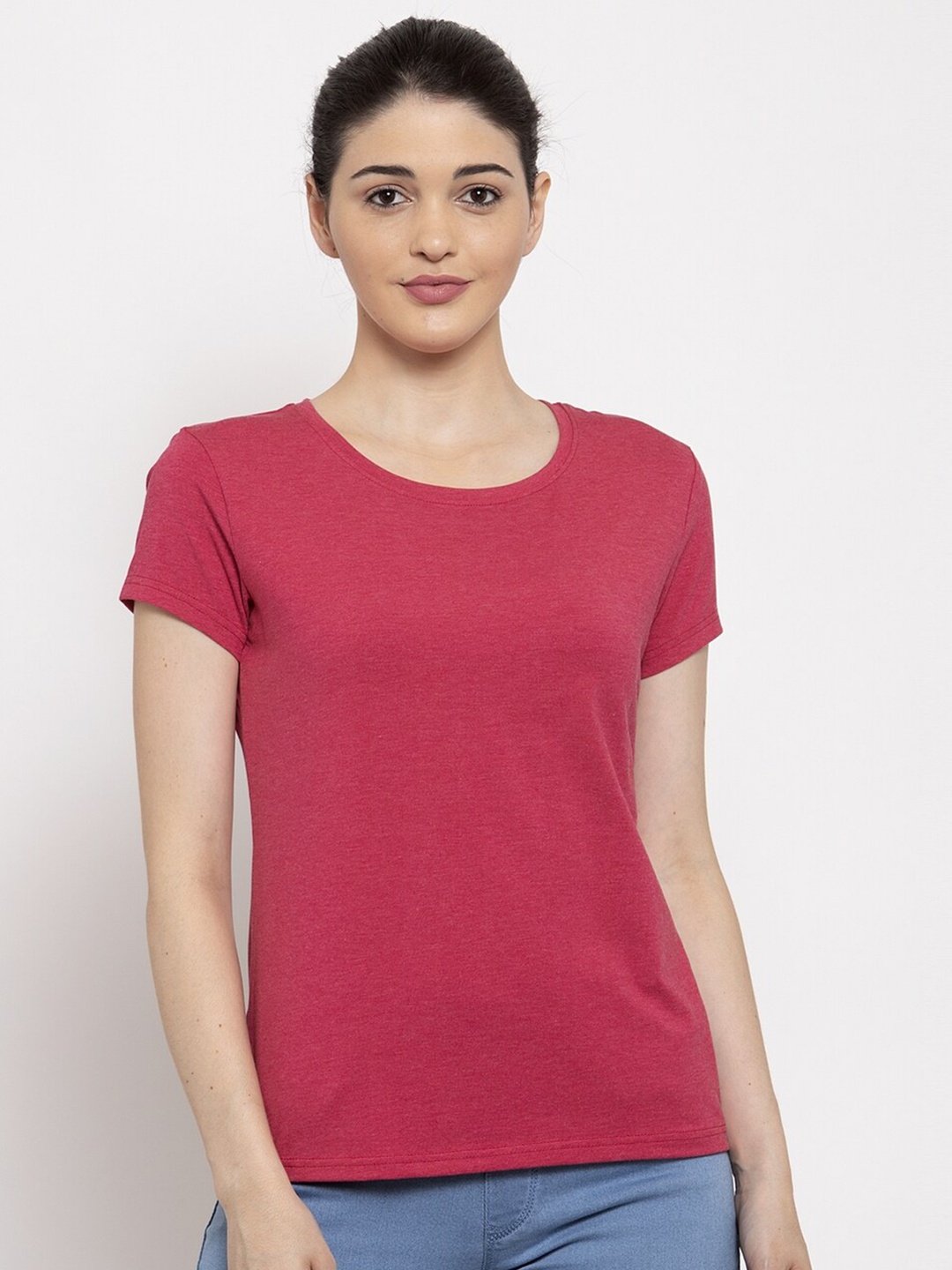 

Prag & Co Women Pink Solid T-shirt