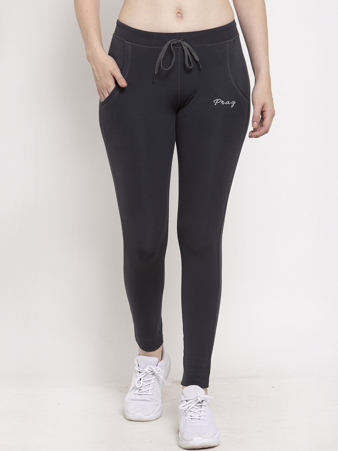 

Prag & Co Women Grey Rapid Dry-Fit Yoga Pant