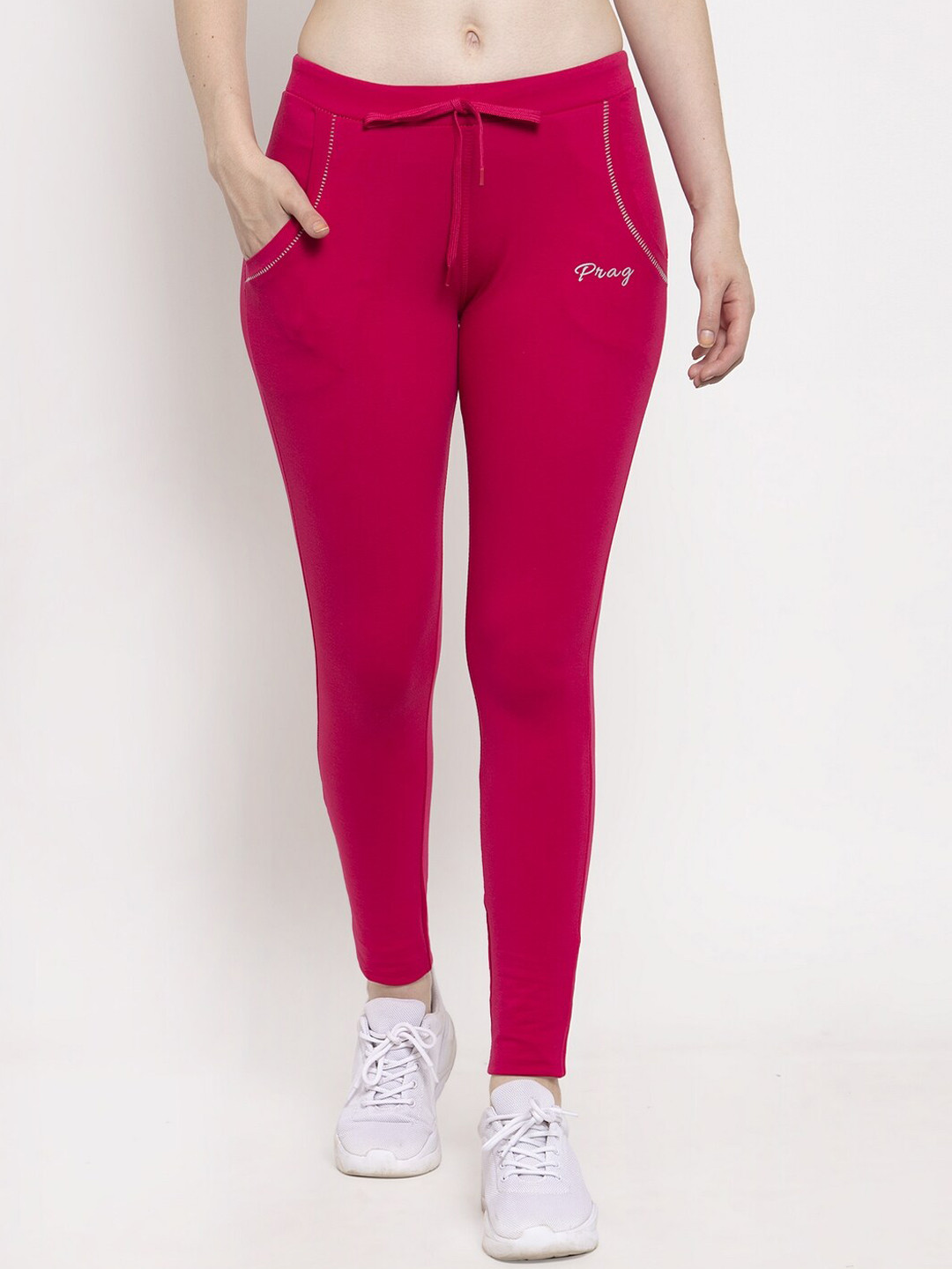 

Prag & Co Women Pink Solid Cotton Track Pants