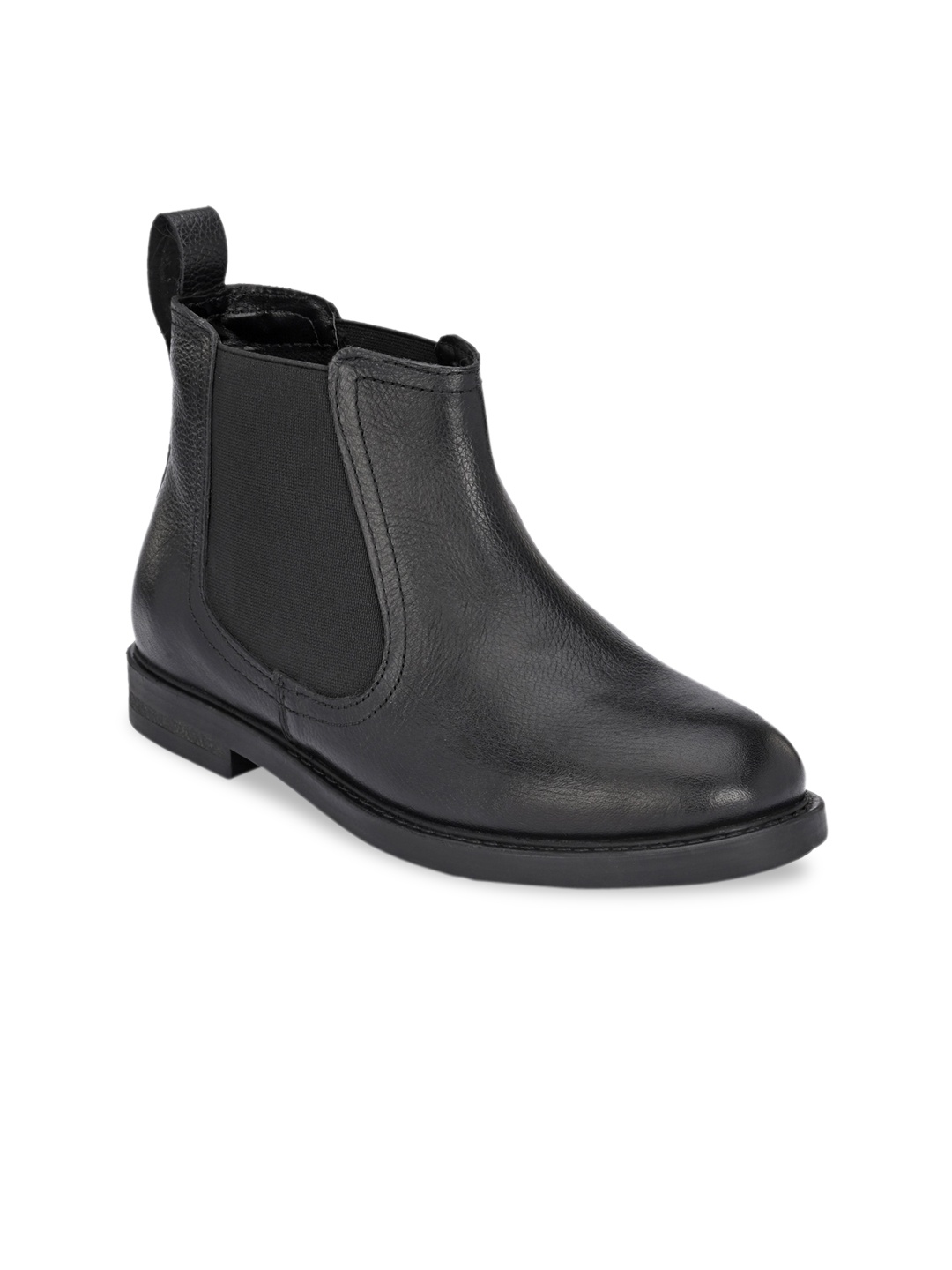 

CARLO ROMANO Women Black Leather Chelsea Boots