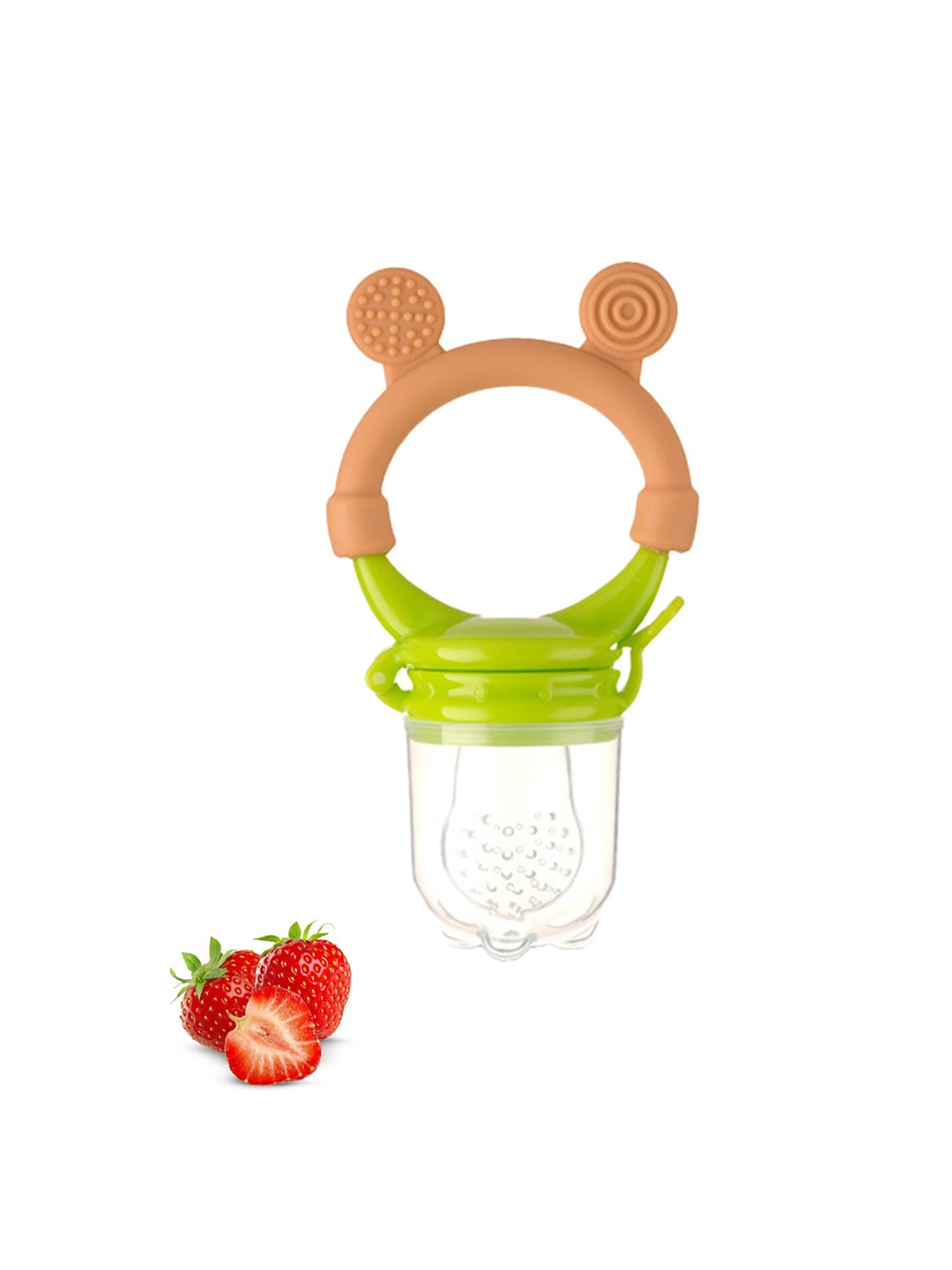 

GUCHIGU Brown & Green Baby Food Fruit Nibbler Pacifier & BPA Free Teether