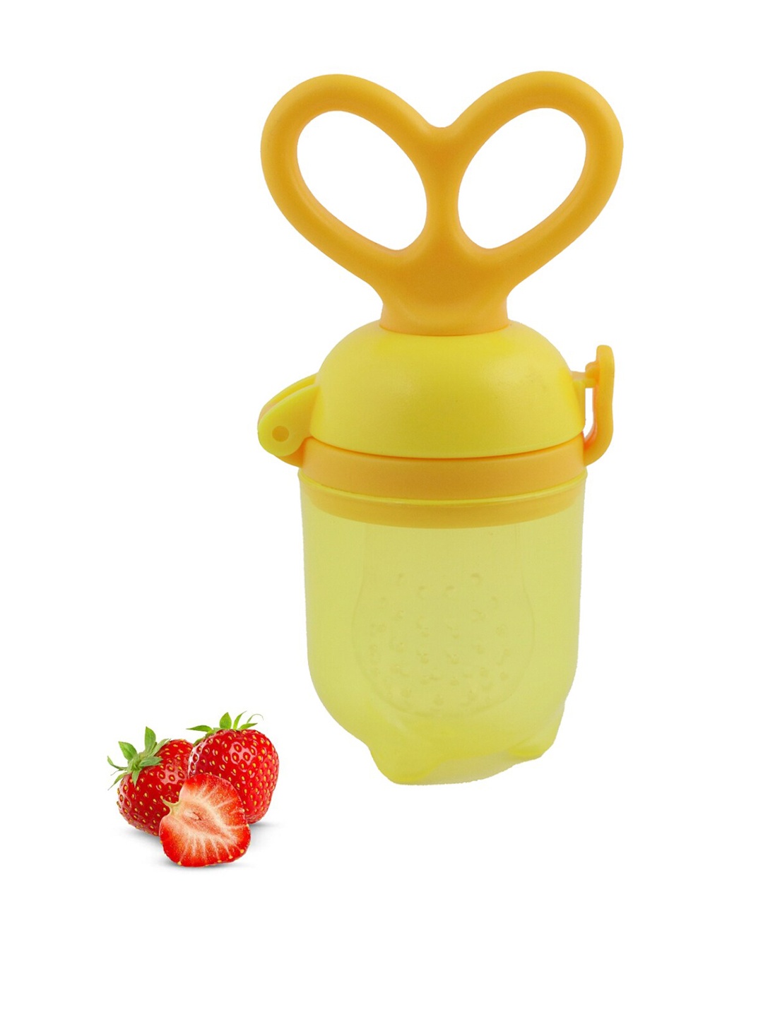 

GUCHIGU Yellow Baby Food Fruit Nibbler Pacifier & BPA Free Teether