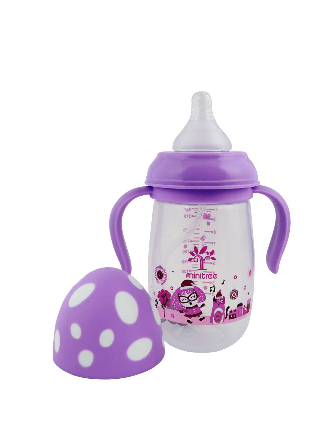 

GUCHIGU Purple Baby BPA Free Feeding Bottles with Handle 300ml - 9011B
