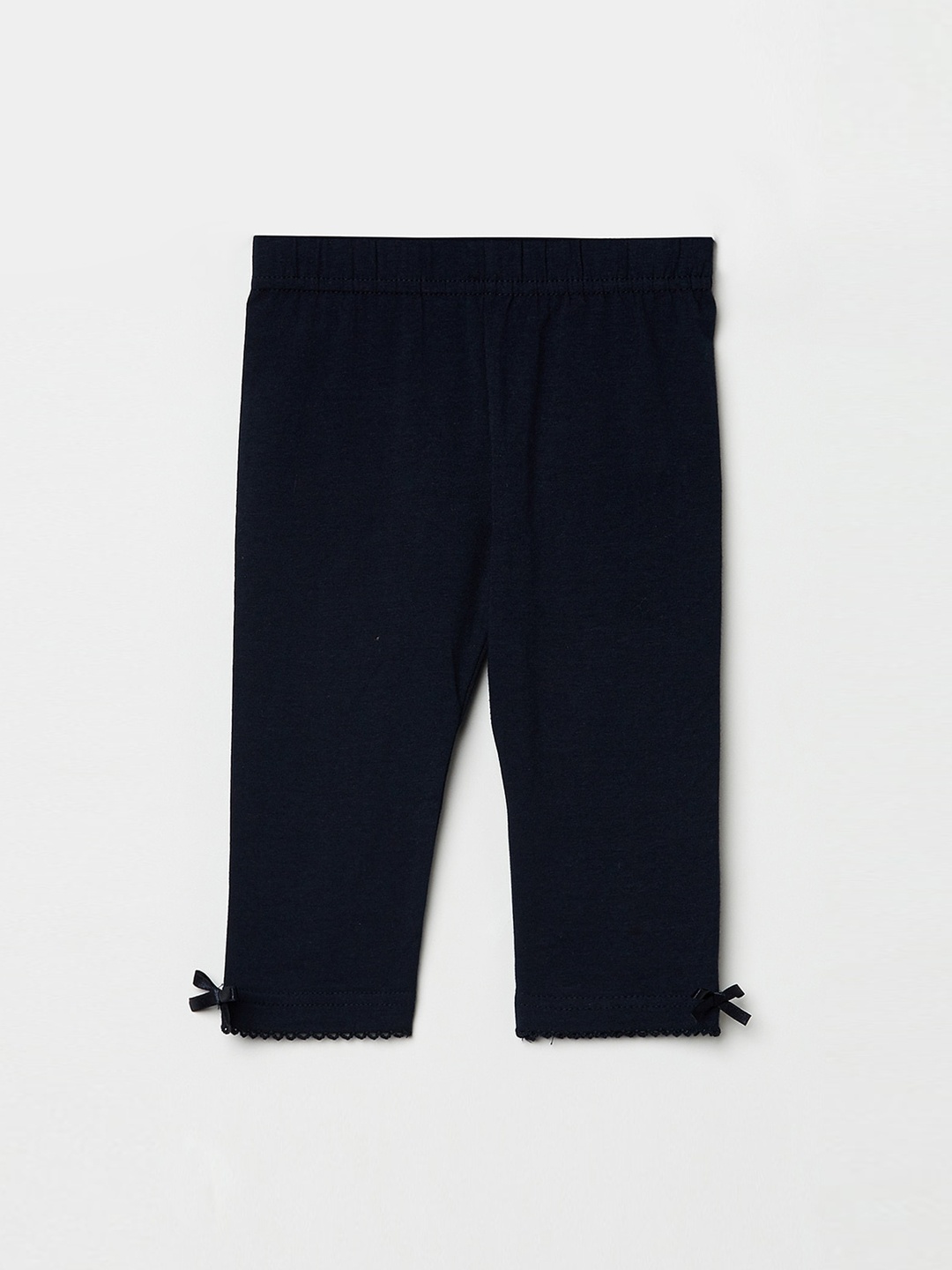 

max Girls Navy Blue Solid Leggings