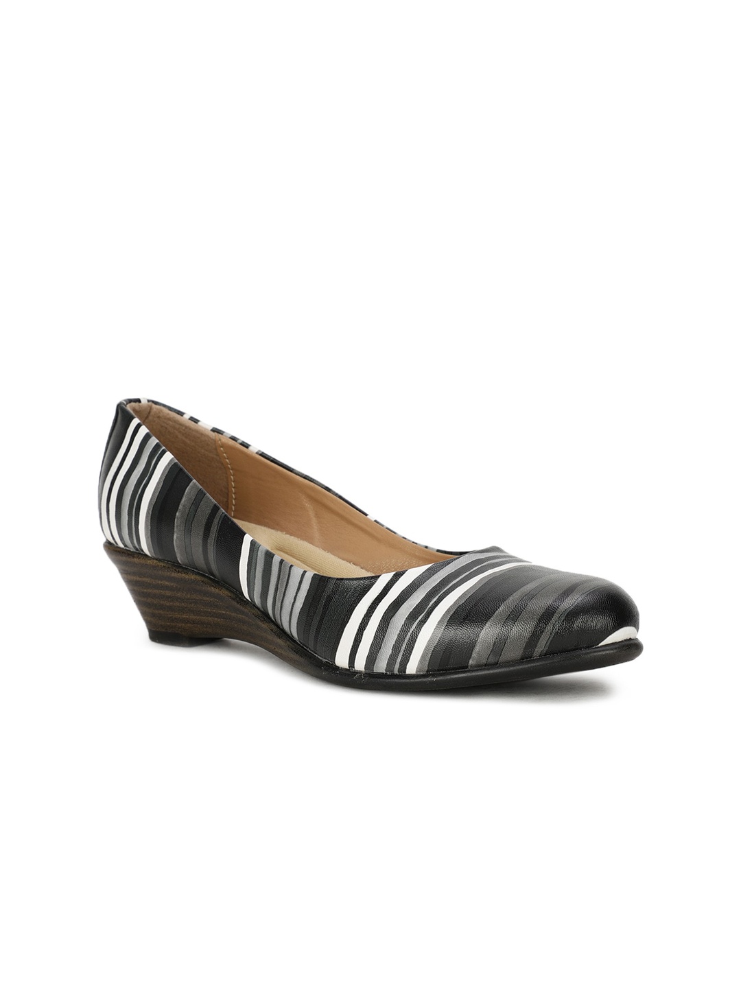 

Bruno Manetti Women Black Printed Ballerinas with Bows Flats